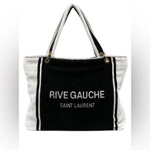 SAINT LAURENT NEW Terry Cloth Rive Gauche Towel Tote Bag unisex luxury